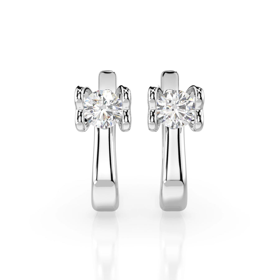 Small Diamond Earrings Round 0.5ct by Qutahia Jewellery