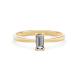 Solitaire Diamond Ring Baguette 0.3ct by Qutahia Jewellery
