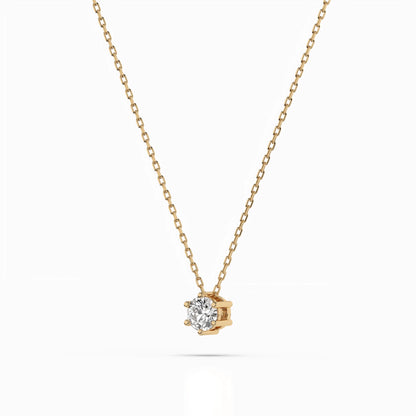 Solitaire Necklace (Round), 0.15 ct — 104-10003(3.4)