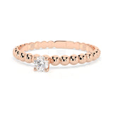 Solitaire Diamond Ring Round 0.08ct by Qutahia Jewellery