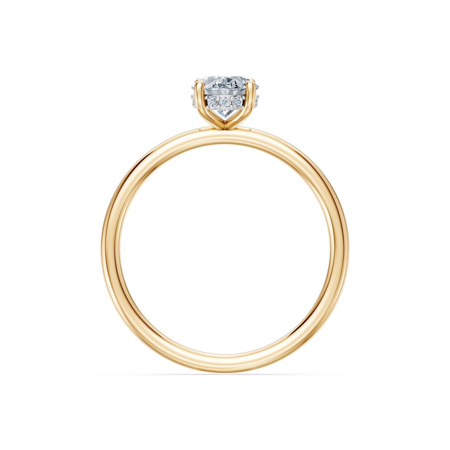 Oval Lab Grown Diamond Micro Pave Engagement Ring 1.0ct by Qutahia Jewellery