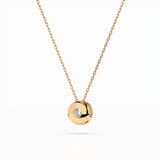 Diamond Pendant Necklace Round 0.04ct by Qutahia Jewellery
