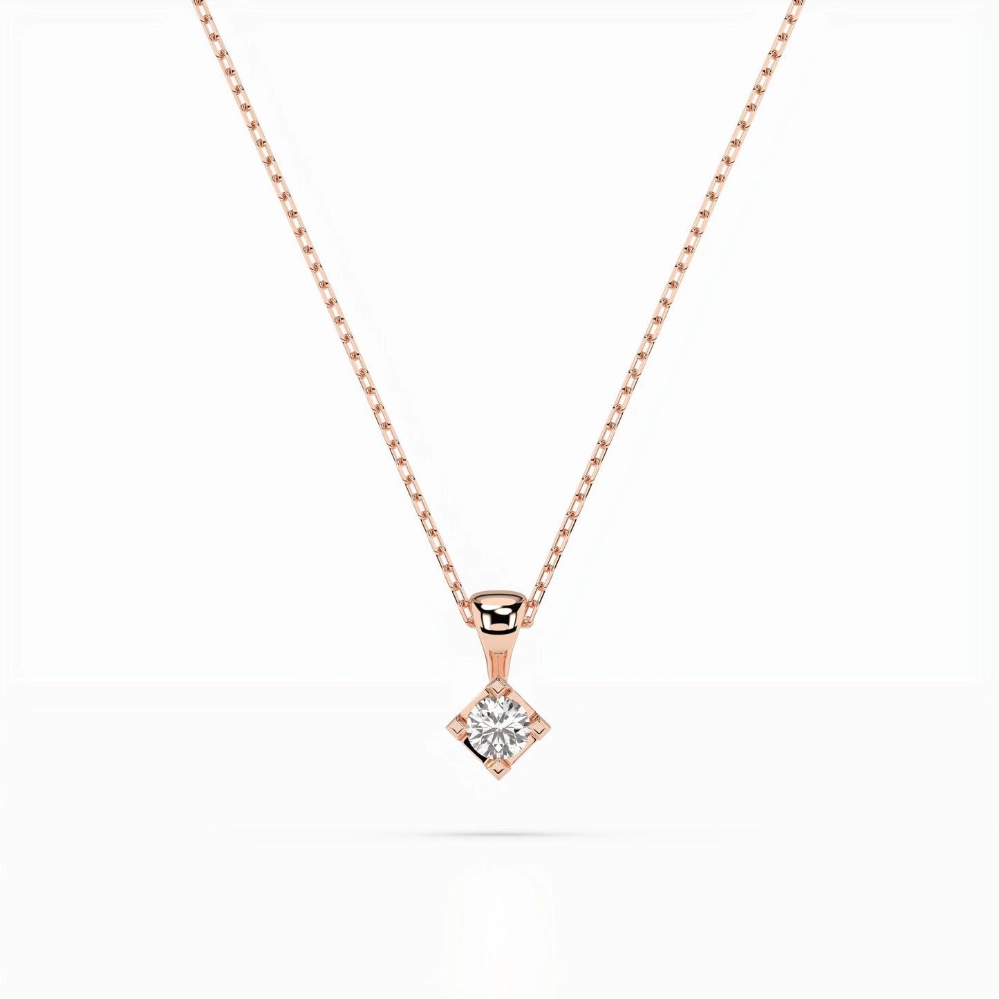 Solitaire Necklace (Round), 0.08 ct — 104-10014(2.7)
