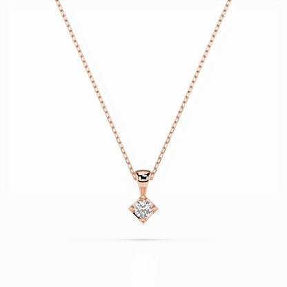 Solitaire Necklace (Round), 0.08 ct — 104-10014(2.7)