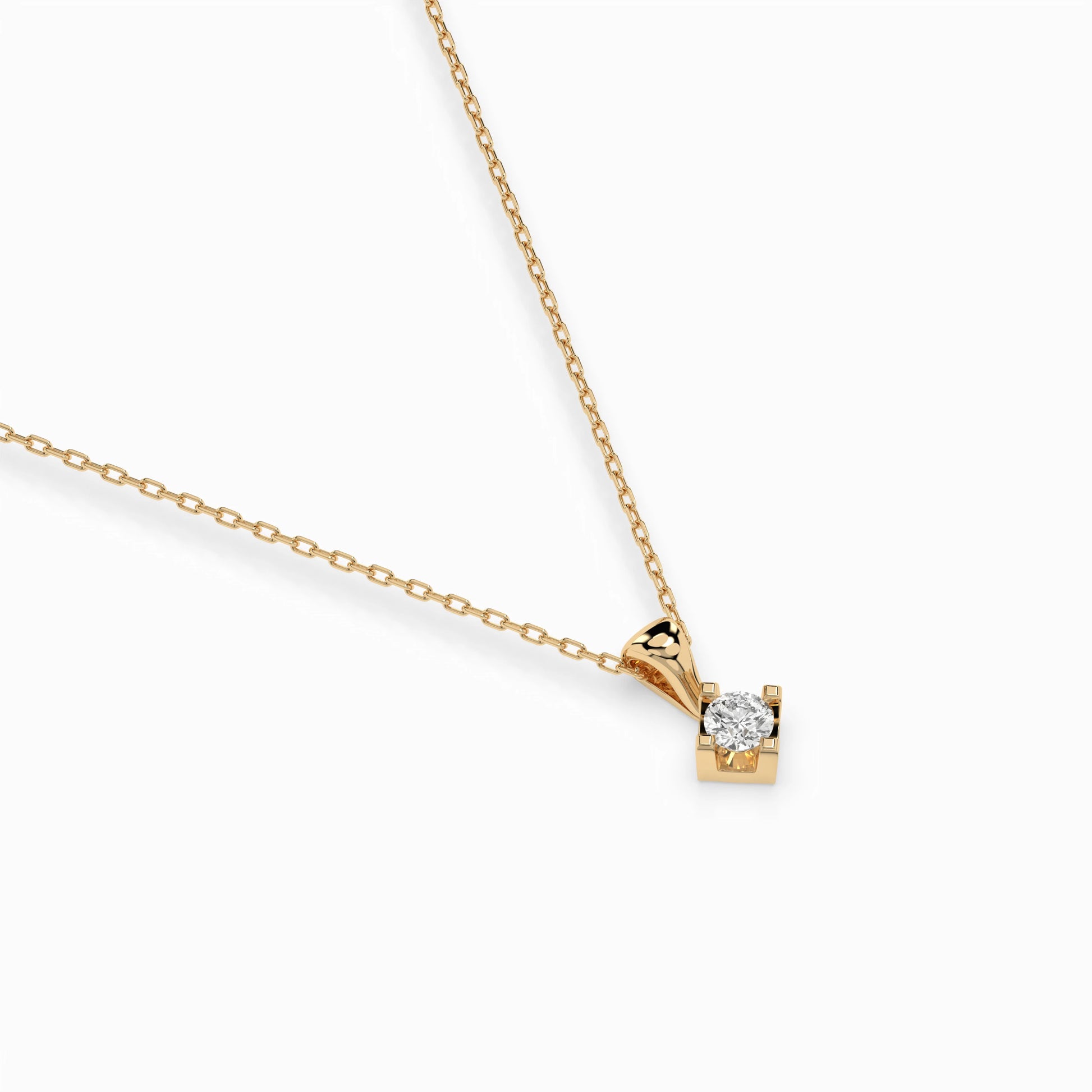 Solitaire Necklace (Round), 0.08 ct — 104-10014(2.7)