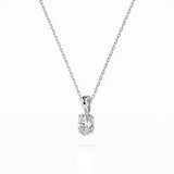 Diamond Pendant Necklace Oval 0.3ct by Qutahia Jewellery