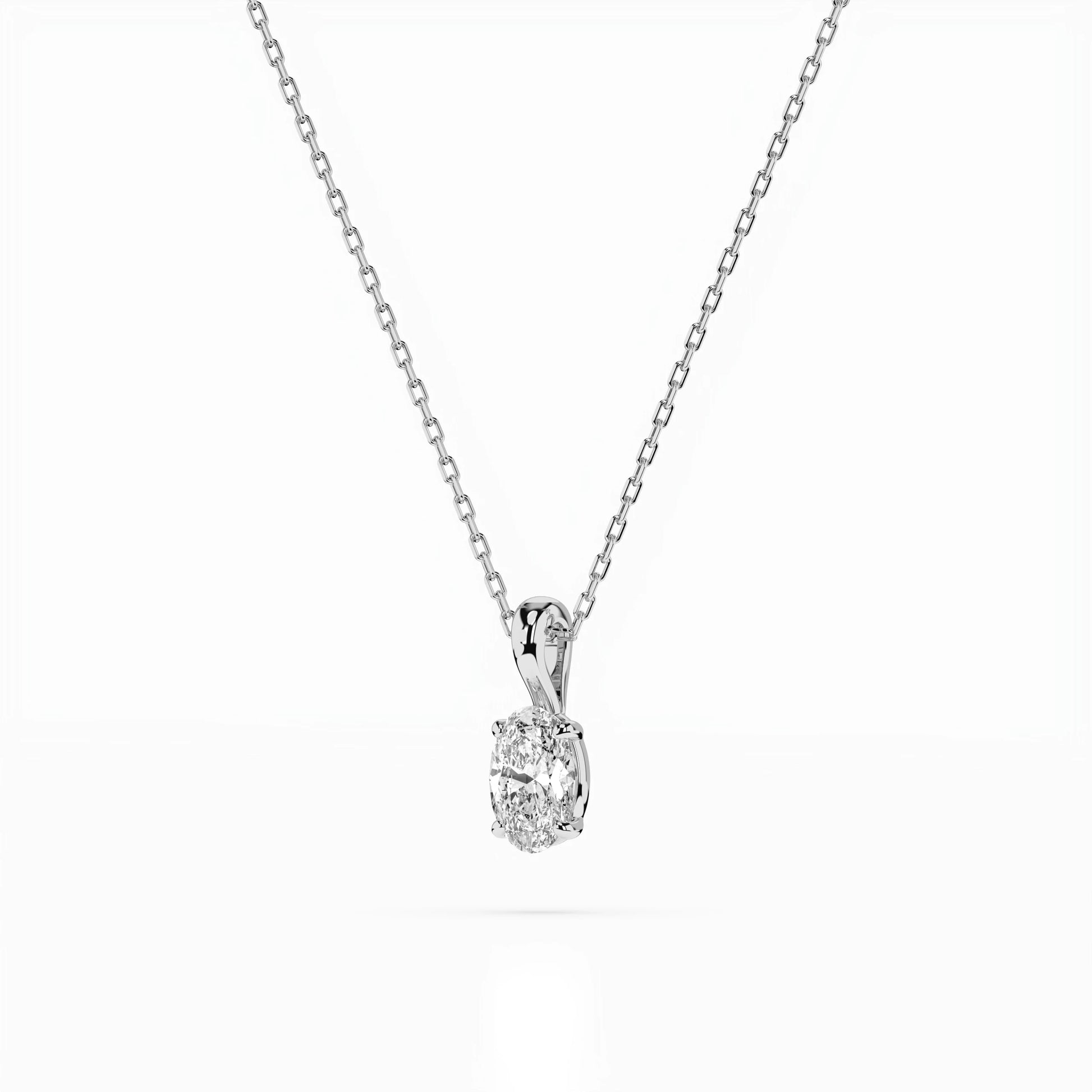 Solitaire Necklace (Oval), 0.3 ct — 104-10069(0.30)OV
