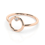 Minimalist Diamond Ring Round 0.03ct by Qutahia Jewellery