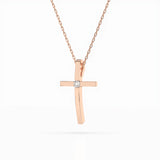 Delicate Diamond Necklace Round 0.03ct by Qutahia Jewellery