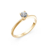 Solitaire Diamond Ring Round Brilliant 0.3ct by Qutahia Jewellery