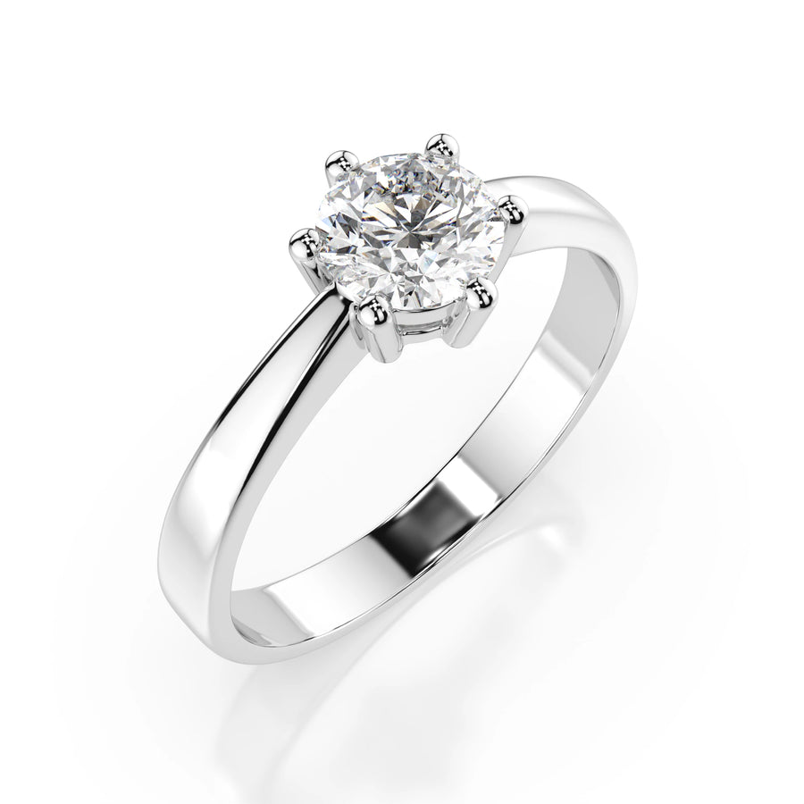 Solitaire Diamond Ring Round 0.4ct by Qutahia Jewellery