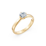 Solitaire Diamond Ring Round Brilliant 0.4ct by Qutahia Jewellery
