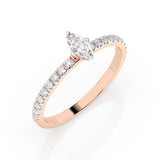 Solitaire Eternity Diamond Ring Marquise 0.1ct by Qutahia Jewellery