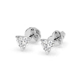 Diamond Stud Earrings Heart 0.6ct by Qutahia Jewellery