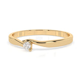 Solitaire Diamond Ring Round 0.04ct by Qutahia Jewellery