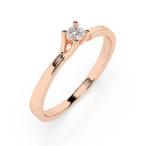 Solitaire Diamond Ring Round 0.06ct by Qutahia Jewellery