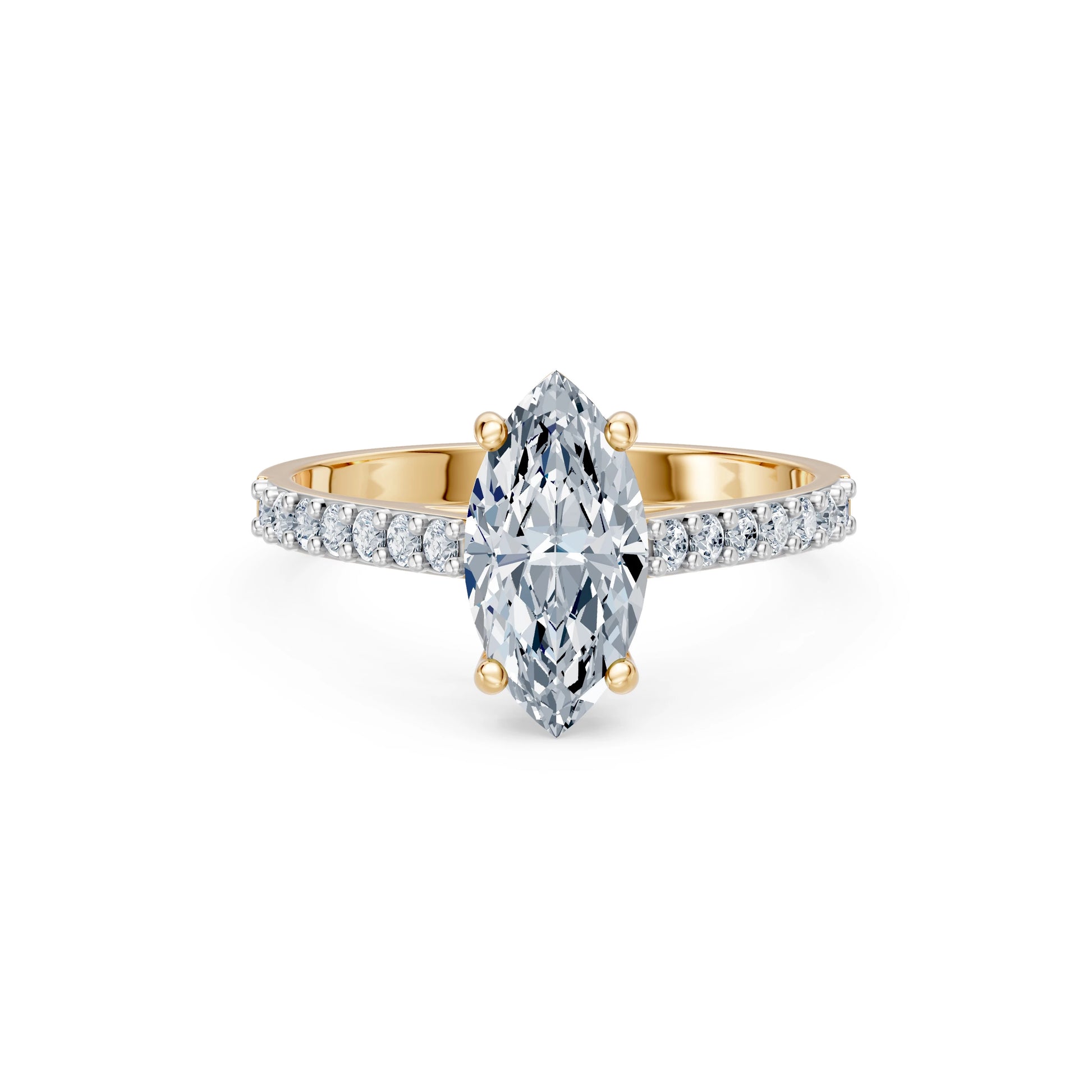 Marquise Lab Grown Diamond Slim Pave Eternity Ring 1.5ct by Qutahia Jewellery
