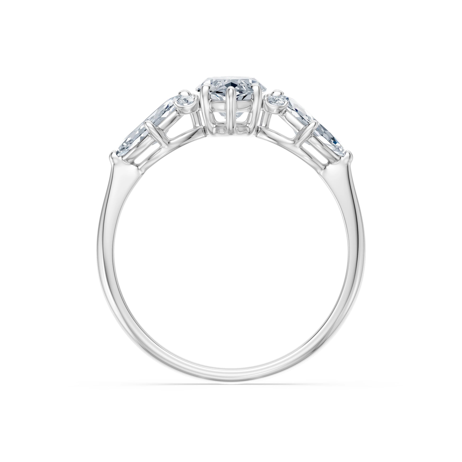 Marquise Lab Grown Diamond Side Stone Eternity Ring 1.0ct by Qutahia Jewellery