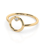 Minimalist Diamond Ring Round 0.03ct by Qutahia Jewellery