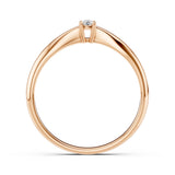 Solitaire Diamond Ring Round 0.06ct by Qutahia Jewellery