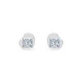 Diamond Stud Earrings Princess 0.34ct by Qutahia Jewellery