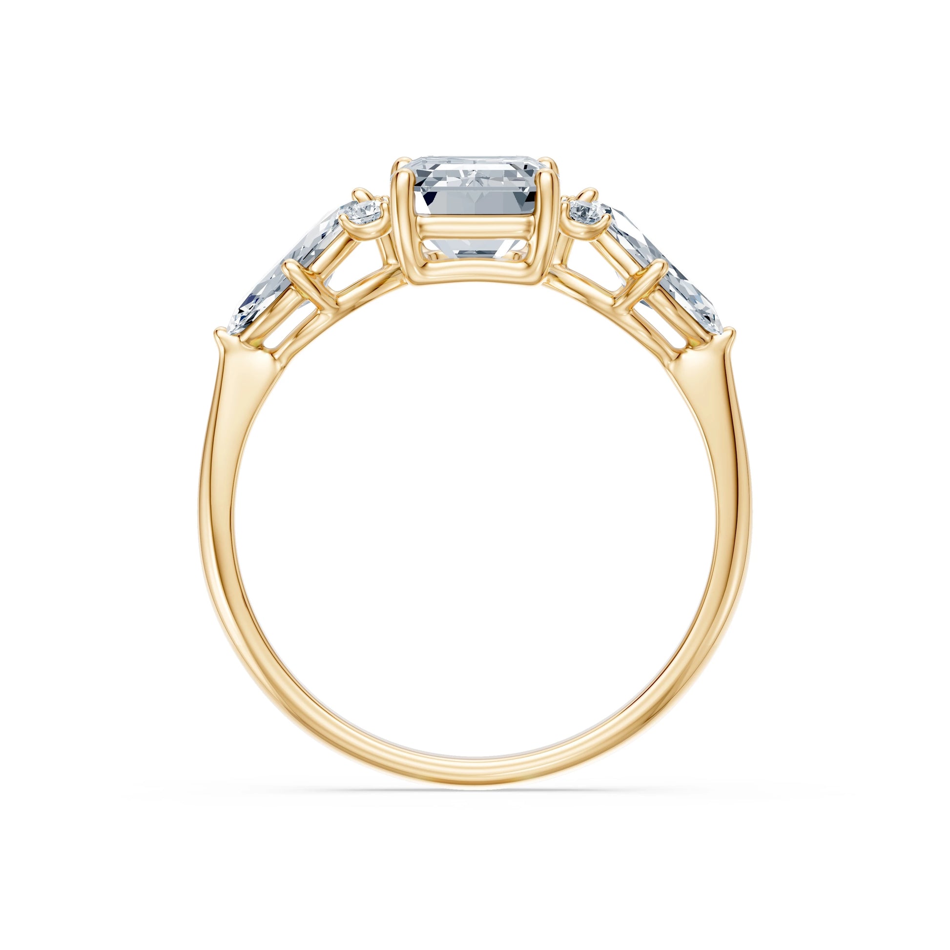 Emerald Lab Grown Diamond Side Stone Eternity Ring 2.0ct by Qutahia Jewellery