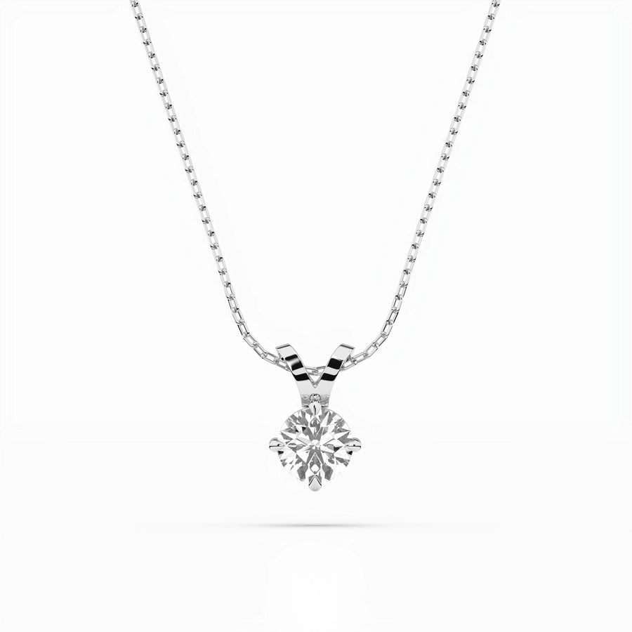 Solitaire Necklace (Round), 0.4 ct — 104-10037(4.7)