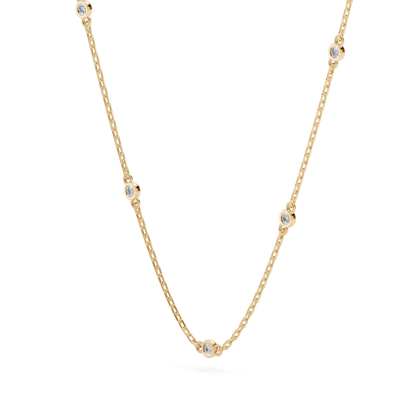 Minimalism Necklace (Round), 0.07 ct — 104-10080/5(1.4)