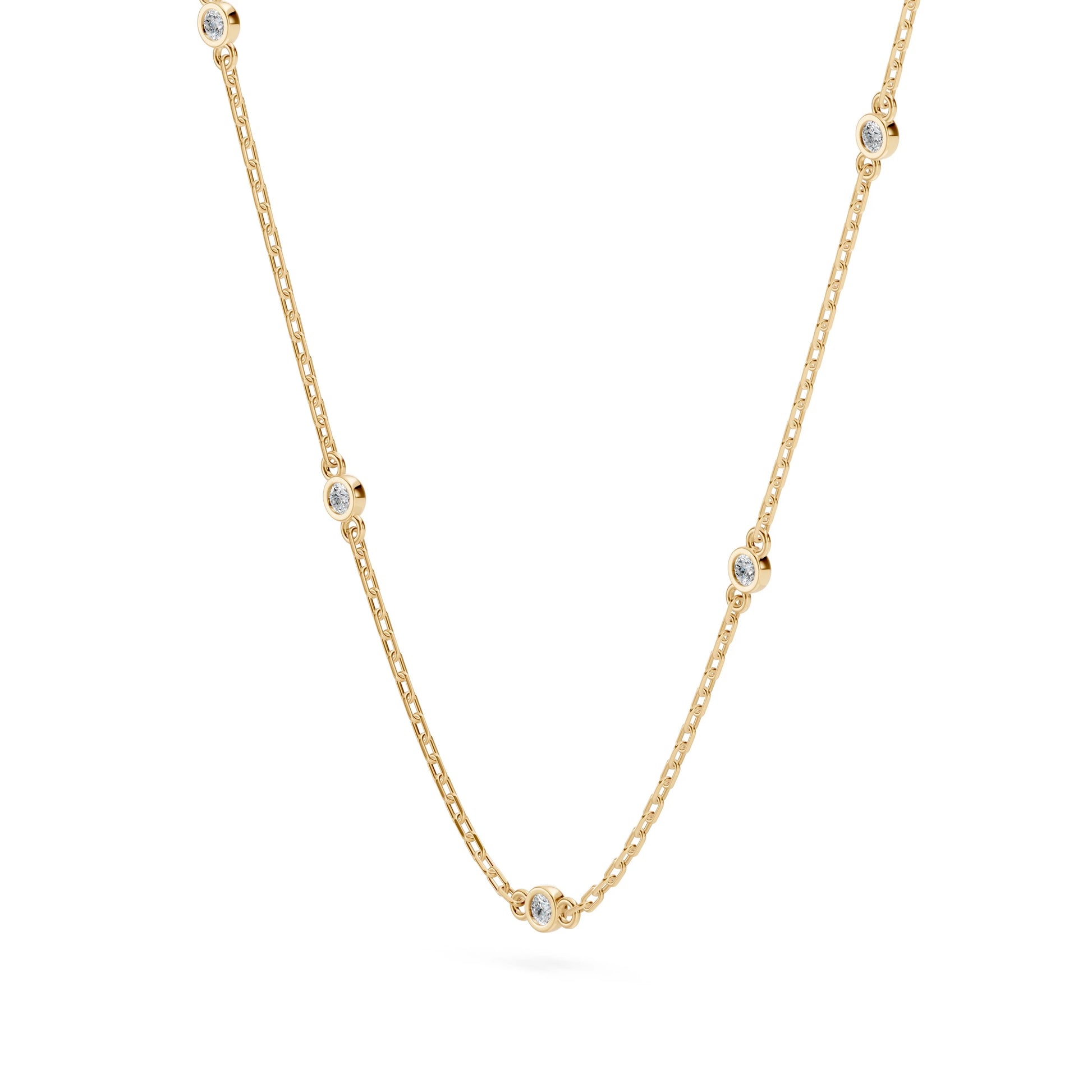 Minimalism Necklace (Round), 0.07 ct — 104-10080/5(1.4)