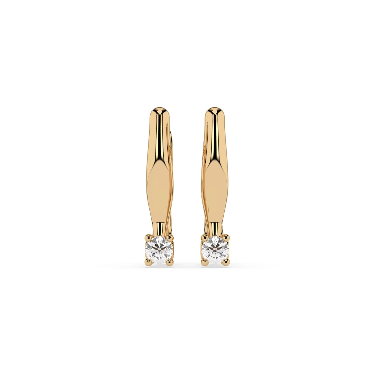 Solitaire English Lock Earring (Round), 0.12 ct — 102-10035(2.5)