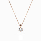 Diamond Pendant Necklace Round 0.15ct by Qutahia Jewellery