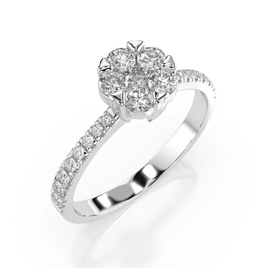 Illusion Ring (Round), 0.1 ct — 101-10015/4(3.0)