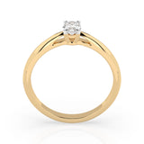 Solitaire Diamond Ring Oval 0.3ct by Qutahia Jewellery