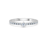 Solitaire Eternity Diamond Ring Round Brilliant 0.09ct by Qutahia Jewellery