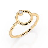 Minimalist Diamond Ring Round 0.03ct by Qutahia Jewellery
