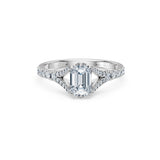 Emerald Lab Grown Diamond Micro Pave Eternity Ring 1.5ct by Qutahia Jewellery