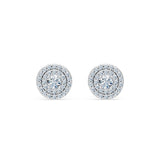 Illusion Diamond Earrings Round Brilliant 0.17ct by Qutahia Jewellery