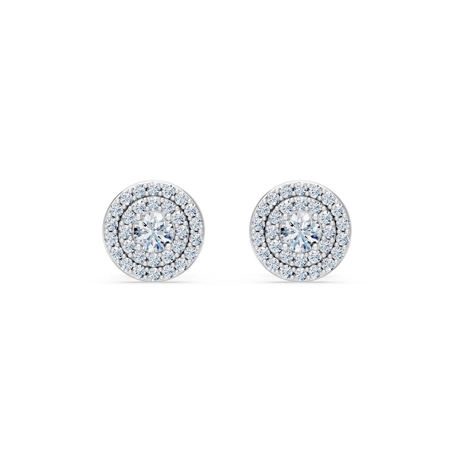 Illusion Diamond Earrings Round Brilliant 0.17ct by Qutahia Jewellery