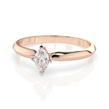 Solitaire Diamond Ring Marquise 0.1ct by Qutahia Jewellery