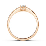 Solitaire Diamond Ring Round 0.1ct by Qutahia Jewellery