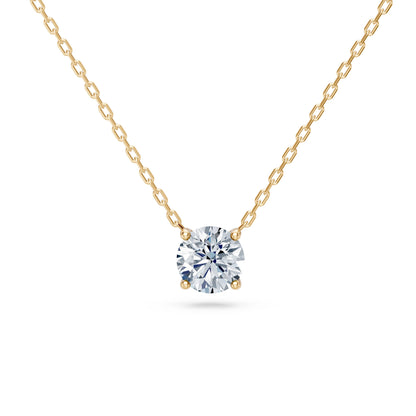 Round Brilliant Diamond Fine Solitaire Necklace 0.7ct by Qutahia Jewellery