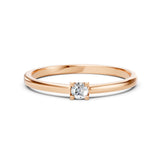 Solitaire Diamond Ring Round 0.1ct by Qutahia Jewellery