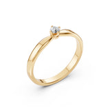 Solitaire Diamond Ring Round 0.1ct by Qutahia Jewellery