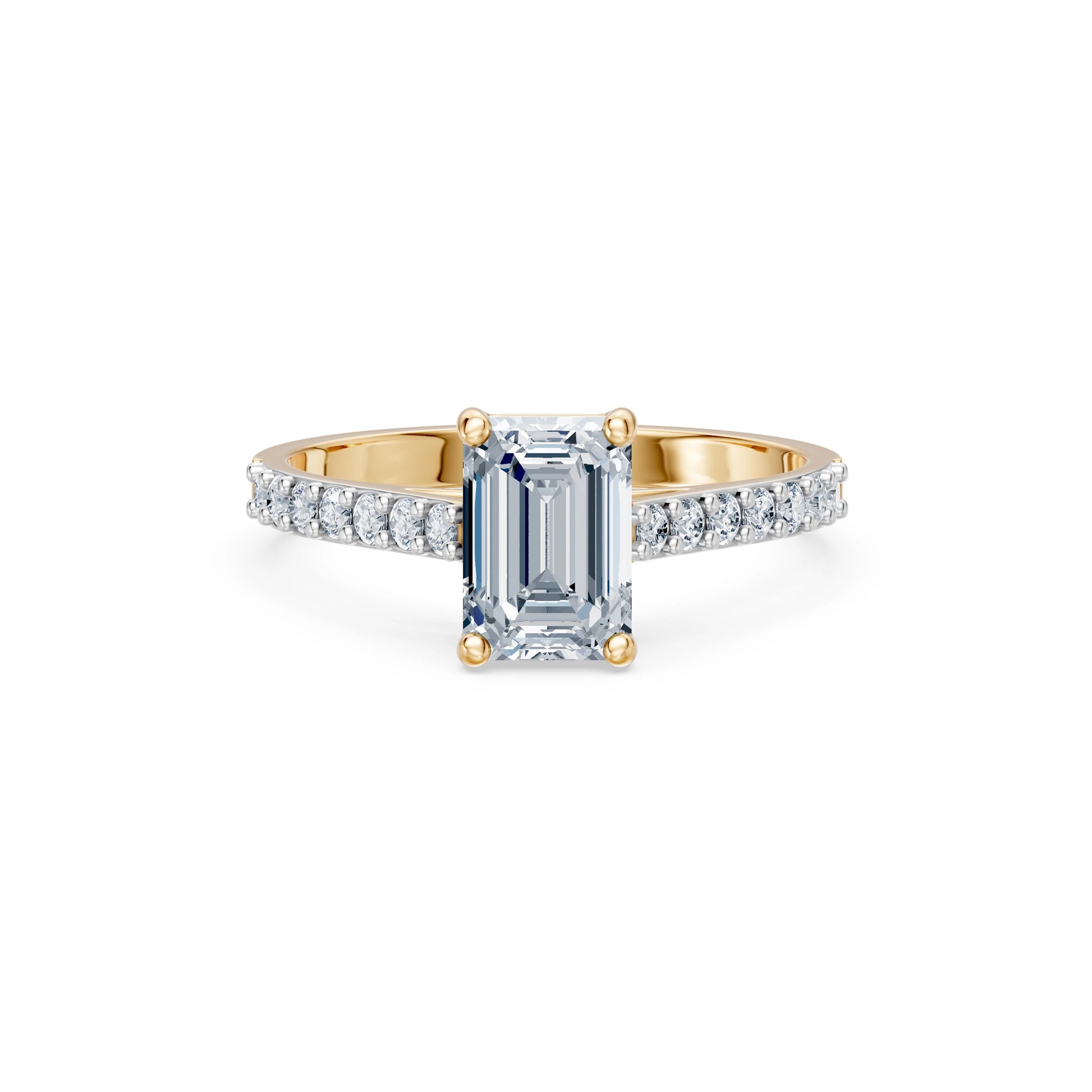 Emerald Lab Grown Diamond Slim Pave Eternity Ring 1.5ct by Qutahia Jewellery