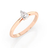 Solitaire Diamond Ring Pear 0.3ct by Qutahia Jewellery