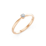 Solitaire Diamond Ring Round Brilliant 0.1ct by Qutahia Jewellery