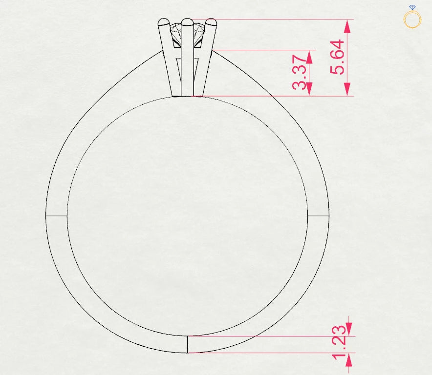 Solitaire Ring (Round), 0.15 ct — 101-10027(3.4)