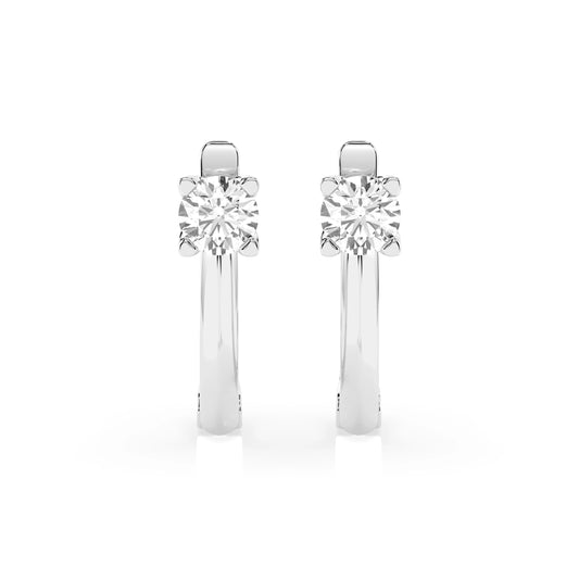 Solitaire English Lock Earring (Round), 0.6 ct — 102-10089(4.2)