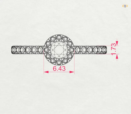 Solitaire Eternity Ring (Round), 0.2 ct — 101-10095(3.7)