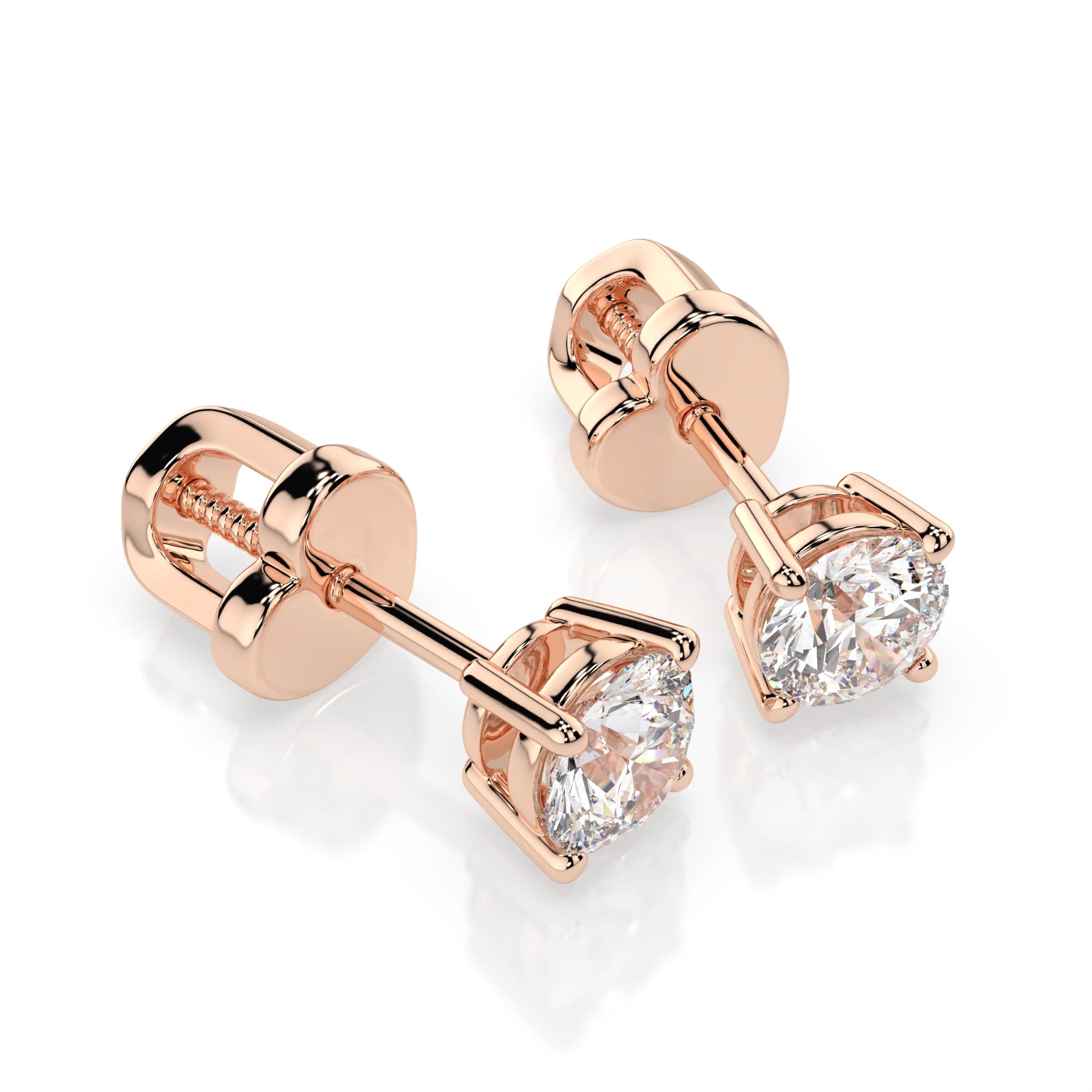 Solitaire Butterfly Earring (Round), 0.4 ct — 102-10012/1(3.7)
